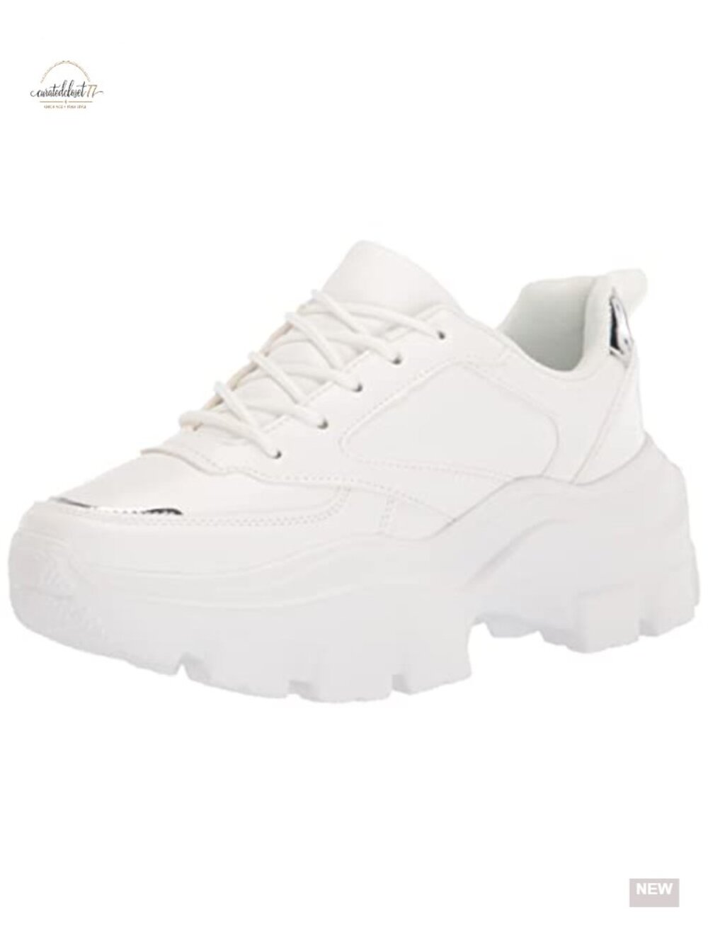 Chunky Platform Lace-Up Walking Sneakers Memory Foam Slip Resistant